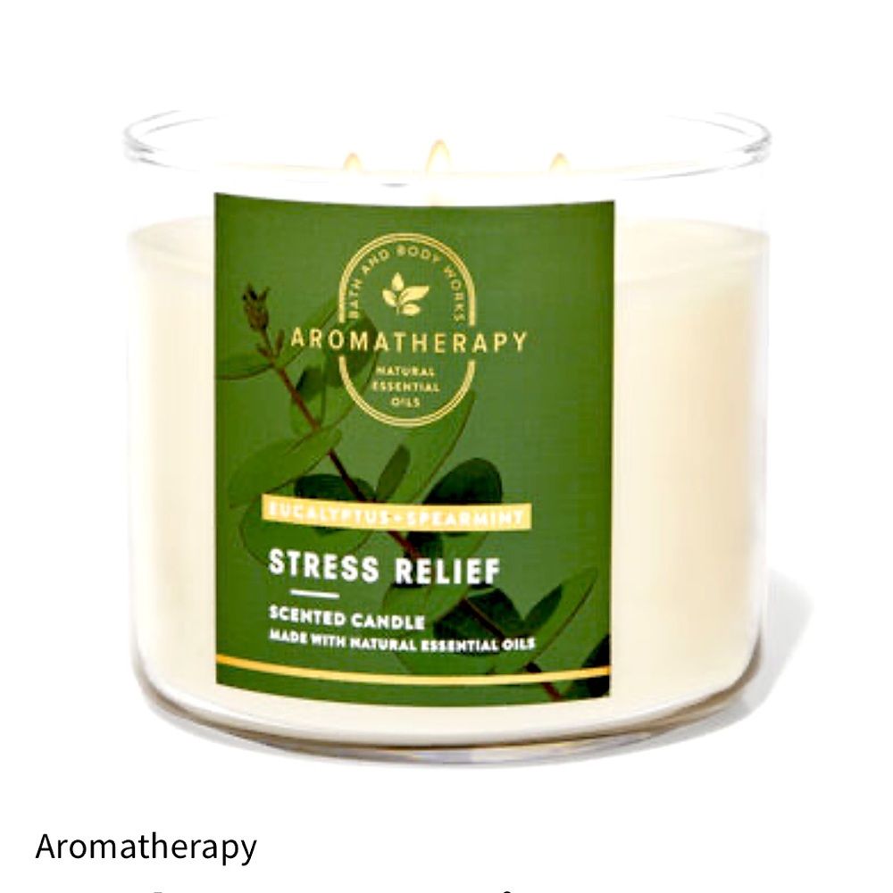 NEW Bath & Body Works Stress Relief Eucalyptus Spearmint 3 Wick Candle 🕯
